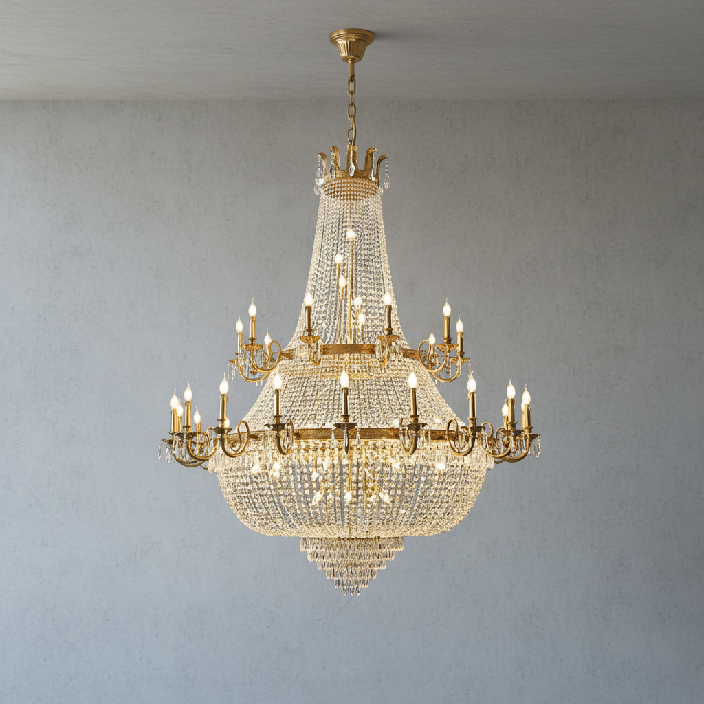 Luster Gaze Grand Lumière Double-Layer Crystal Chandelier - Background Shot