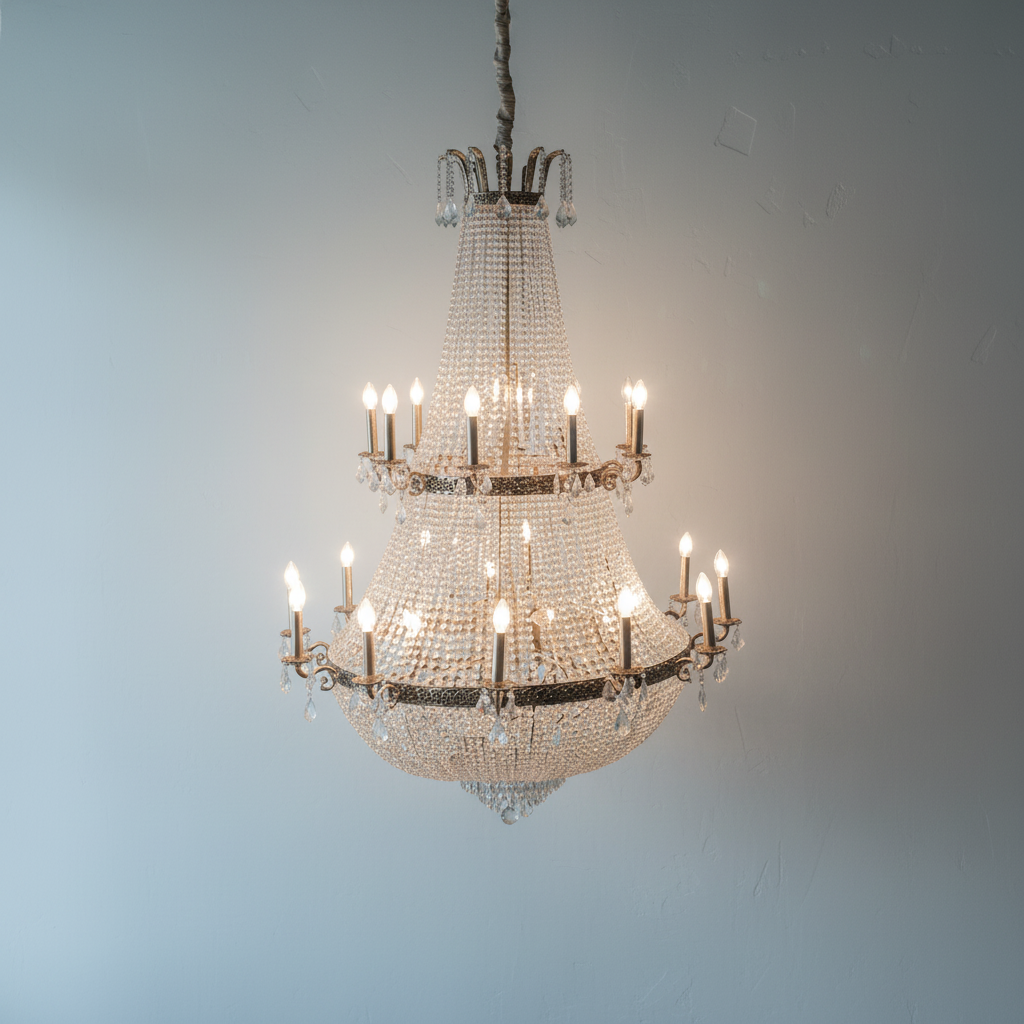 Luster Gaze Oversized Luxury Double-layers Golden French Style Crystal Chandelier for Living/Dinning Room/Foyer/Hallway/Staircase - Studio Shot