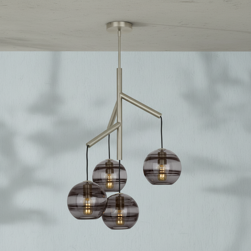 Luster Gaze Veridian Sphere Art Glass Chandelier - Background Shot