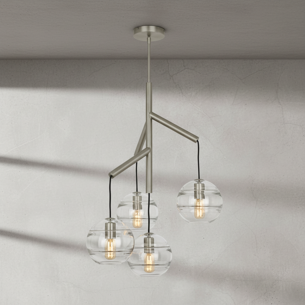 Luster Gaze Veridian Sphere Art Glass Chandelier - Background Shot