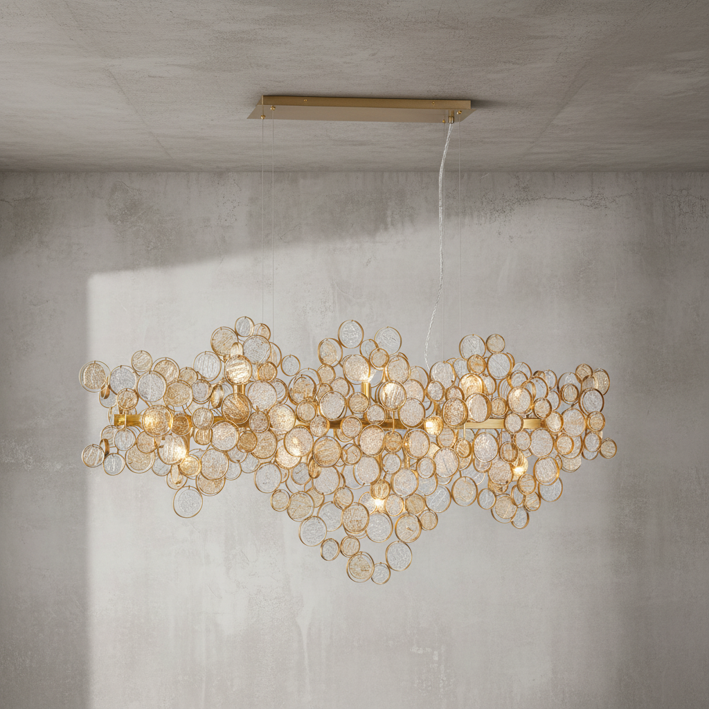 Luster Gaze Radiant Bloom Linear Chandelier - Background Shot