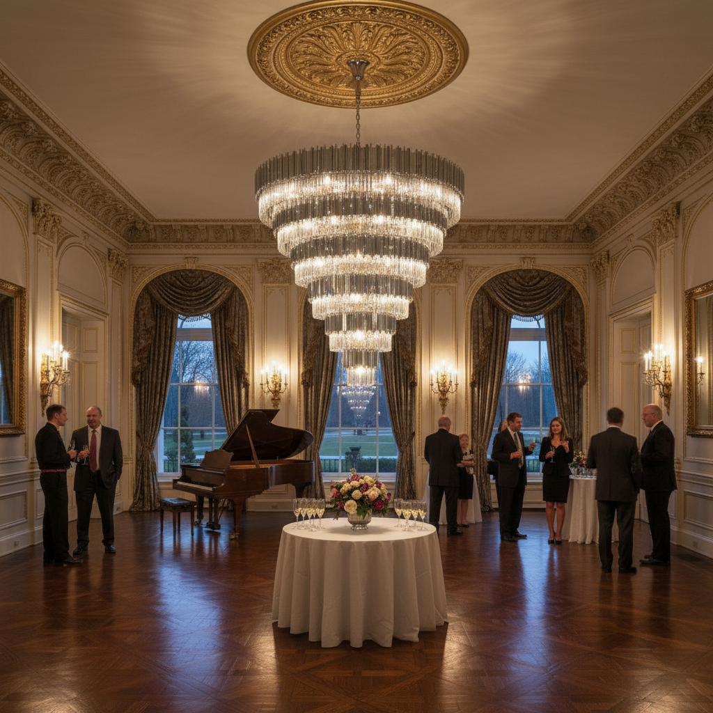 Luster Gaze Extra Large Round Cone Tiered Crystal Chandelier for Foyer/Enterway/Living Room - American ballroom or formal entertaining space