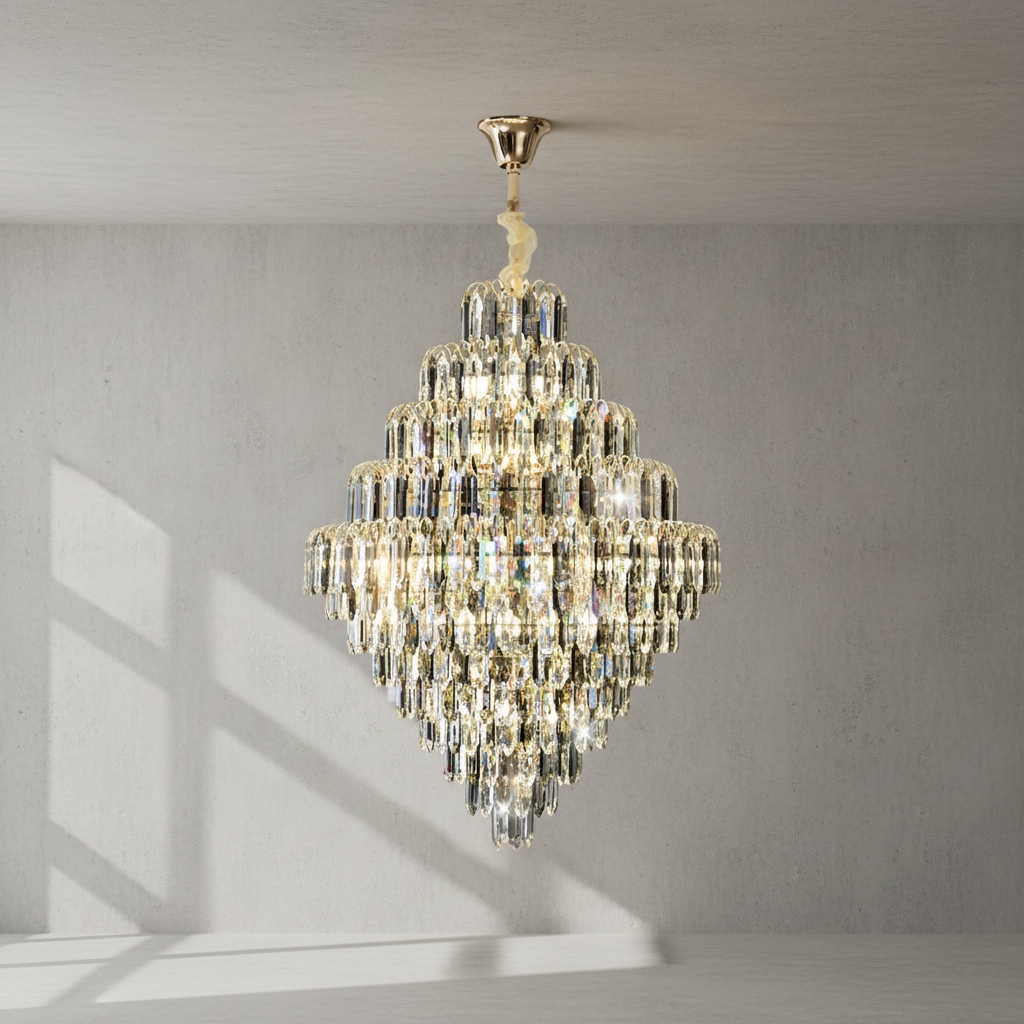 Luster Gaze Grand Radiance K9 Crystal Chandelier - Background Shot