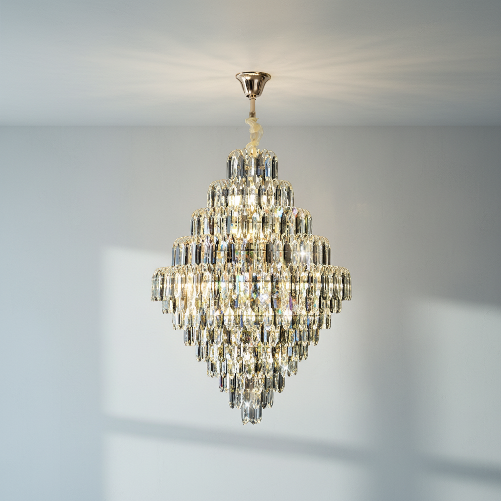 Luster Gaze Grand Radiance K9 Crystal Chandelier - Background Shot