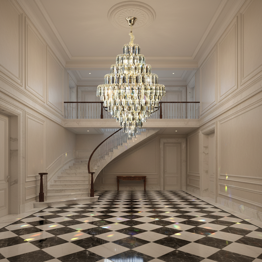 Luster Gaze Grand Radiance K9 Crystal Chandelier - grand American estate foyer