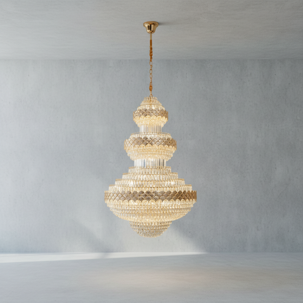 Luster Gaze Majestic Empire Multi-Tier Crystal Chandelier - Background Shot