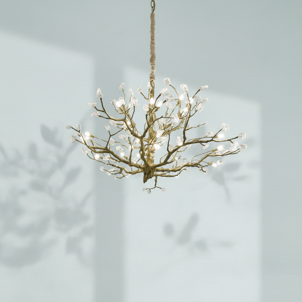 Luster Gaze Gemstone Branch Chandelier with Artistic Design for Bedroom or Living Room - Studio Shot