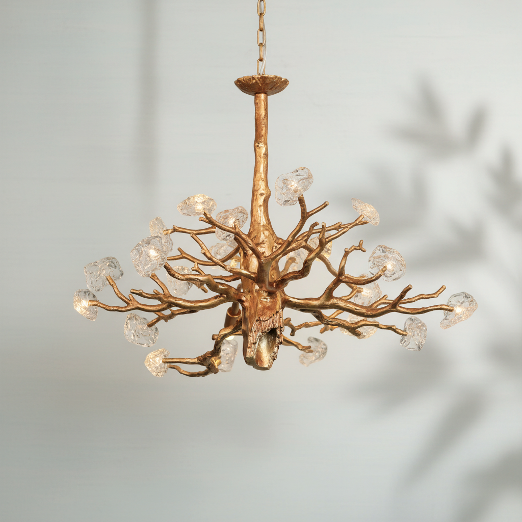Luster Gaze Gemstone Branch Chandelier with Artistic Design for Bedroom or Living Room - Studio Shot