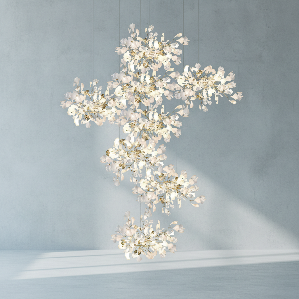 Luster Gaze Verdant Canopy Cascading Chandelier - Background Shot