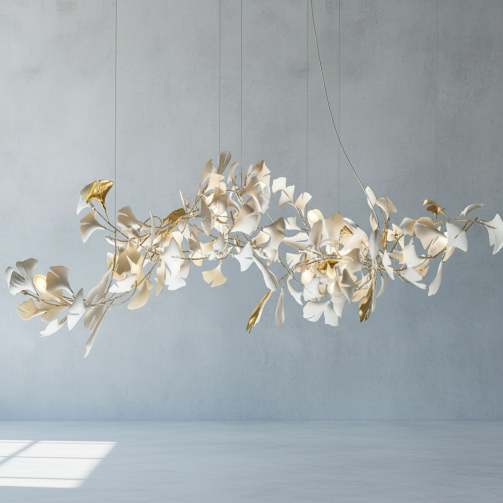 Luster Gaze Ginkgo Bloom Linear Chandelier - Background Shot