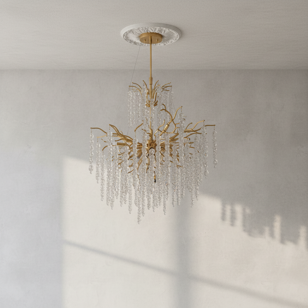 Luster Gaze Branching Crystal Icicle Chandelier - Background Shot