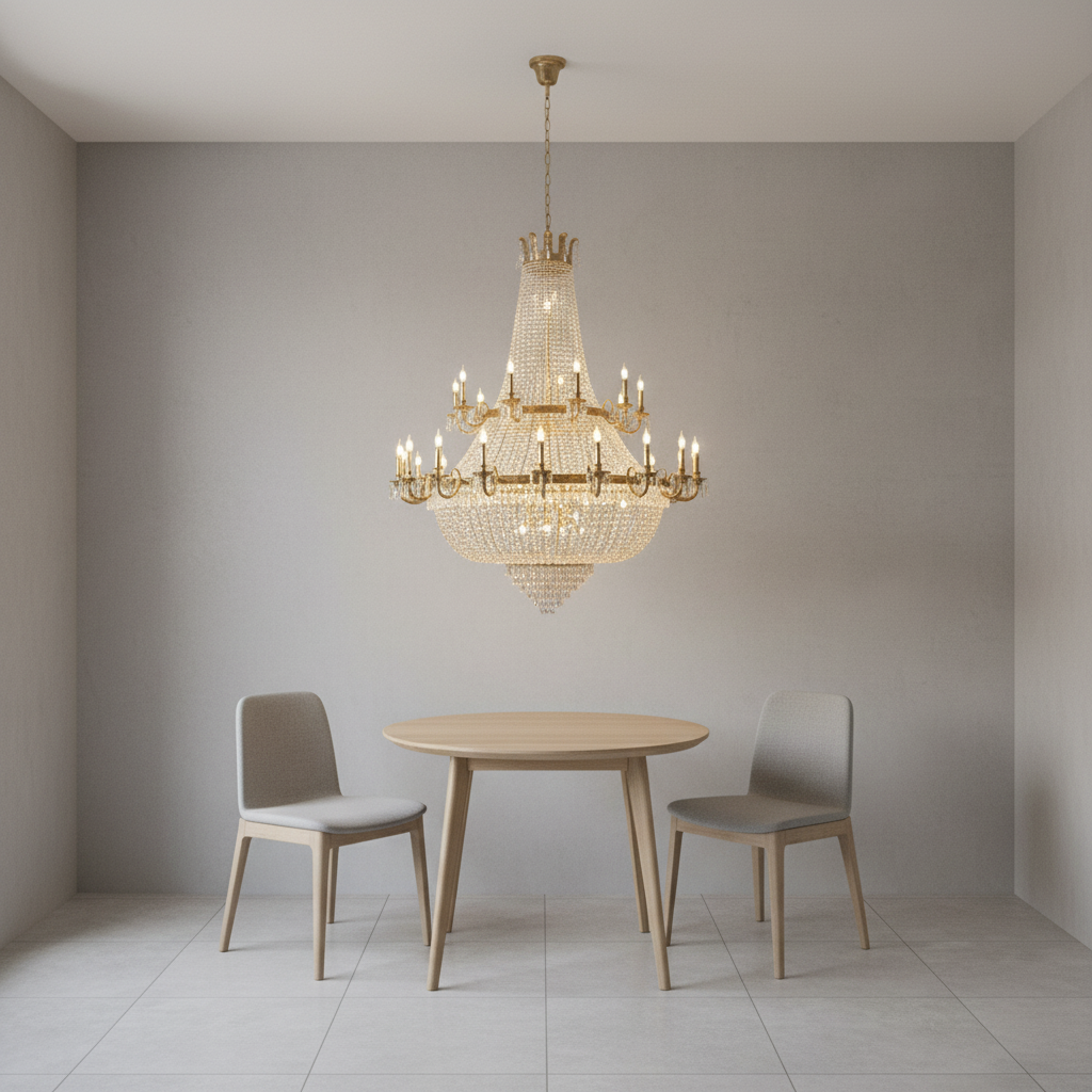 Luster Gaze Grand Parisian Double-Layer Crystal Chandelier - Background Shot