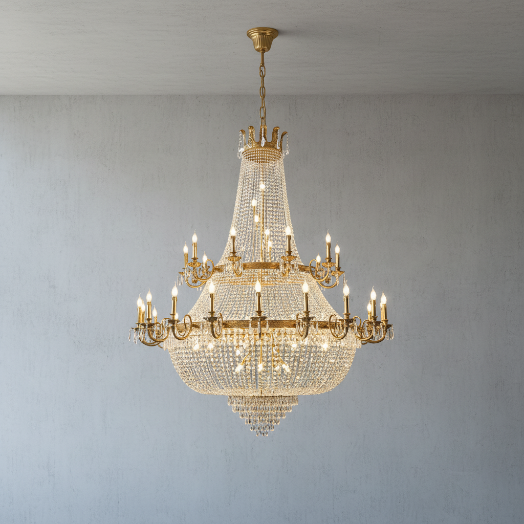 Luster Gaze Grand Parisian Double-Layer Crystal Chandelier - Background Shot