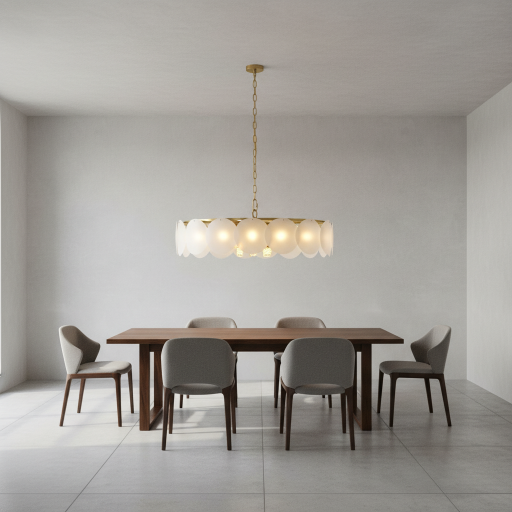 Luster Gaze Alabaster Radiance Round Chandelier - Background Shot