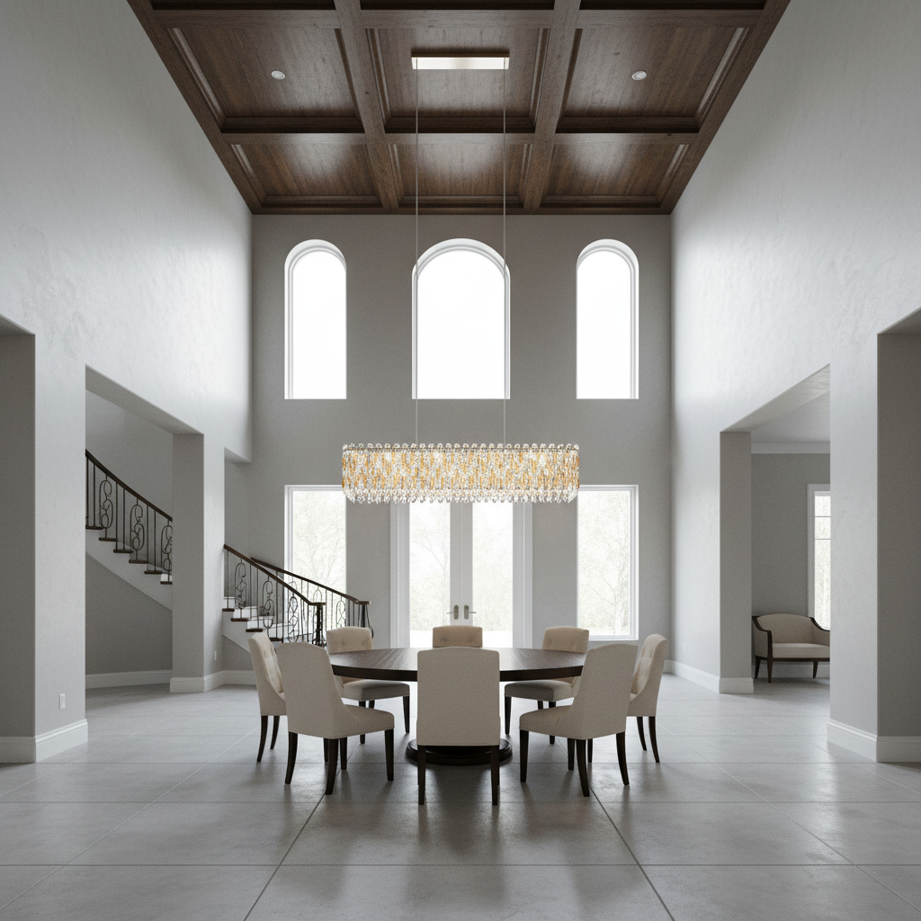 Luster Gaze Grand Lumina Rectangular Crystal Pendant Chandelier - Background Shot