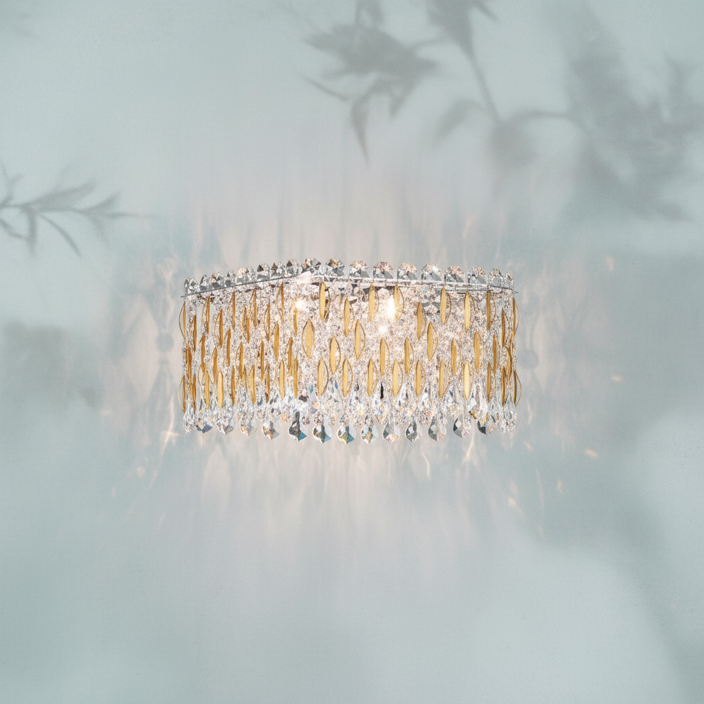 Luster Gaze Grand Lumina Rectangular Crystal Pendant Chandelier - Background Shot