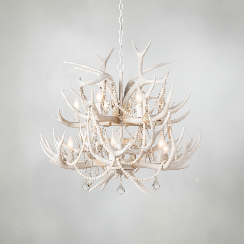 Luster Gaze Coastal Antler Chandelier - Background Shot