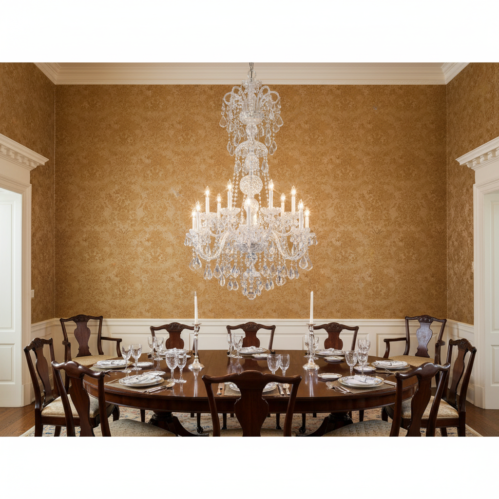 Luster Gaze Olde World Chandelier 32" - formal American dining room