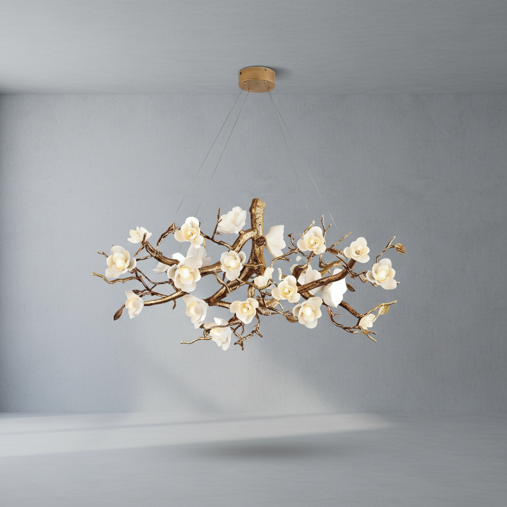 Luster Gaze Gilded Blossom Branch Chandelier - Background Shot