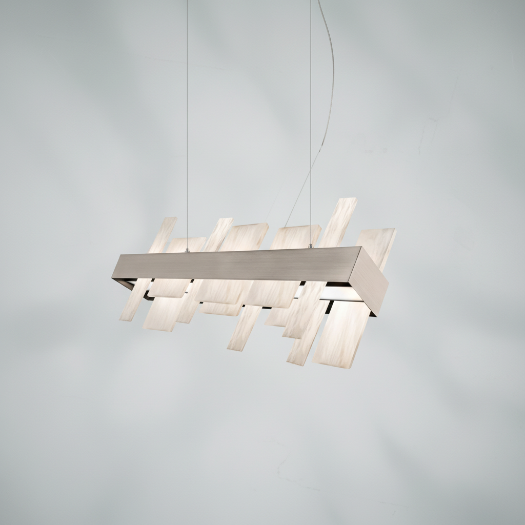 Luster Gaze Veridian Bloom LED Linear Chandelier - Background Shot