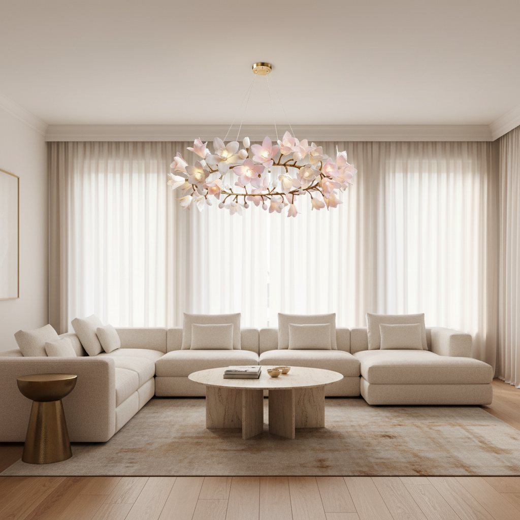 Luster Gaze Flower Circular Blossom Chandelier - sophisticated American living room