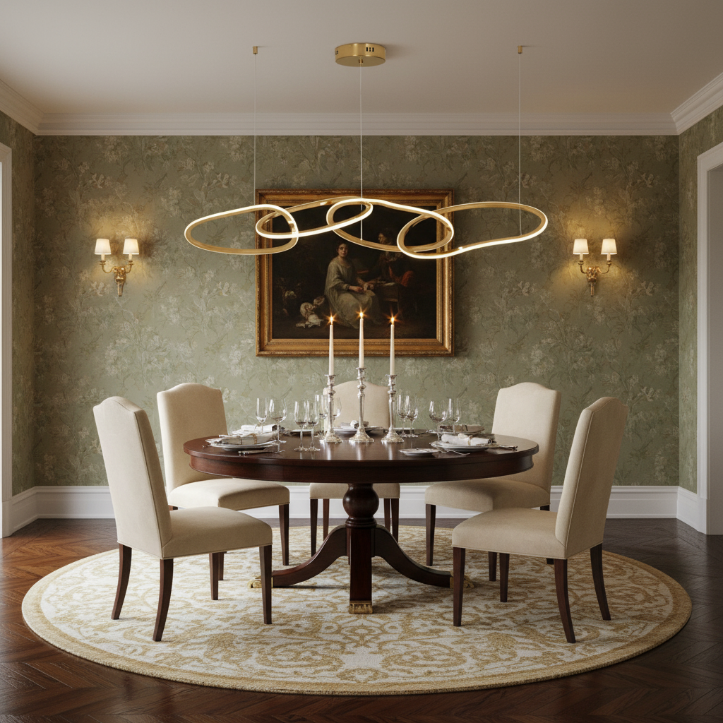 Luster Gaze Cosmic Ring LED Chandelier - formal American dining room