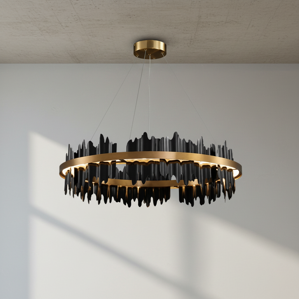 Luster Gaze LG Wave Modern Sculpture Round Chandelier - Studio Shot