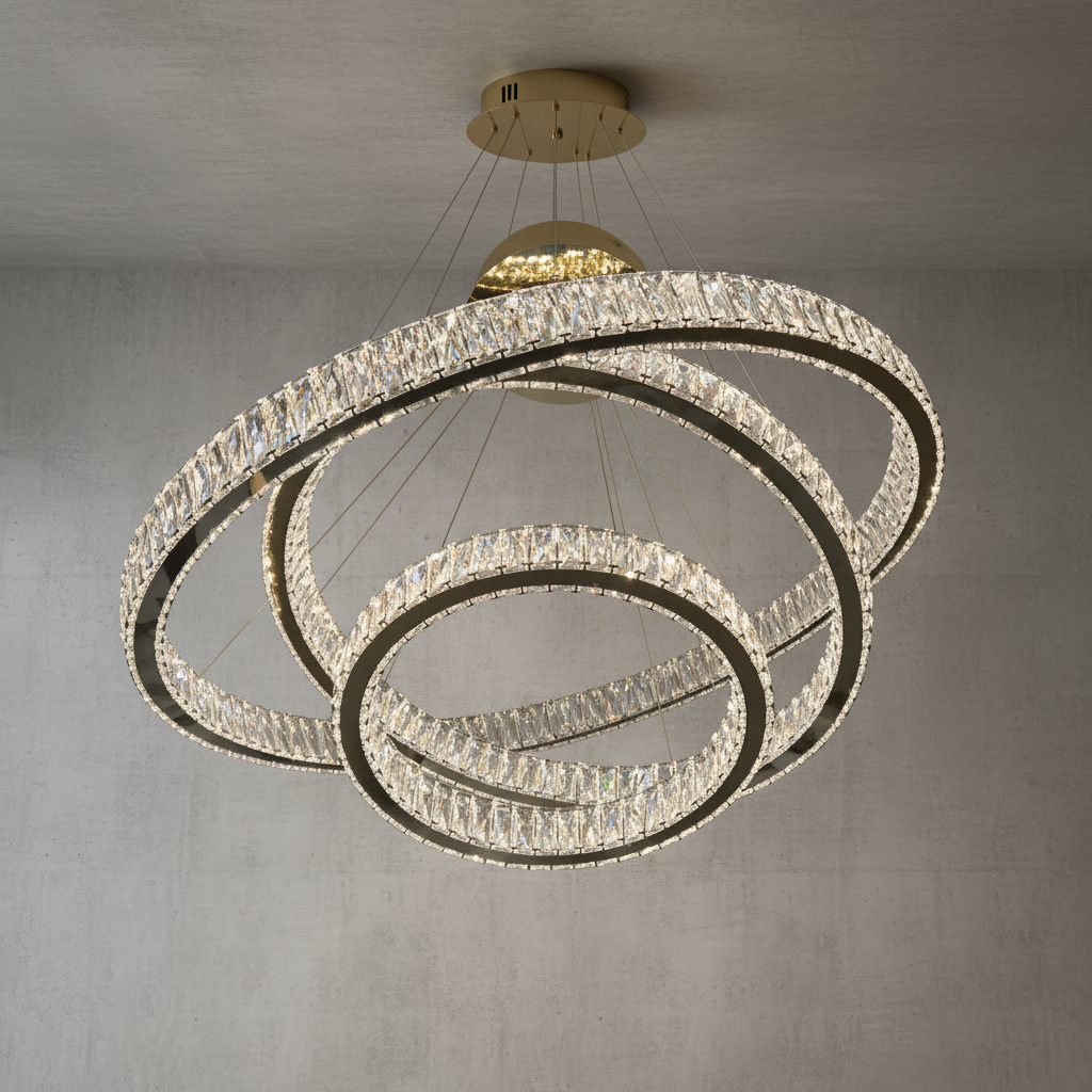 Luster Gaze Radiant Cascade Multi-Ring Chandelier - Background Shot