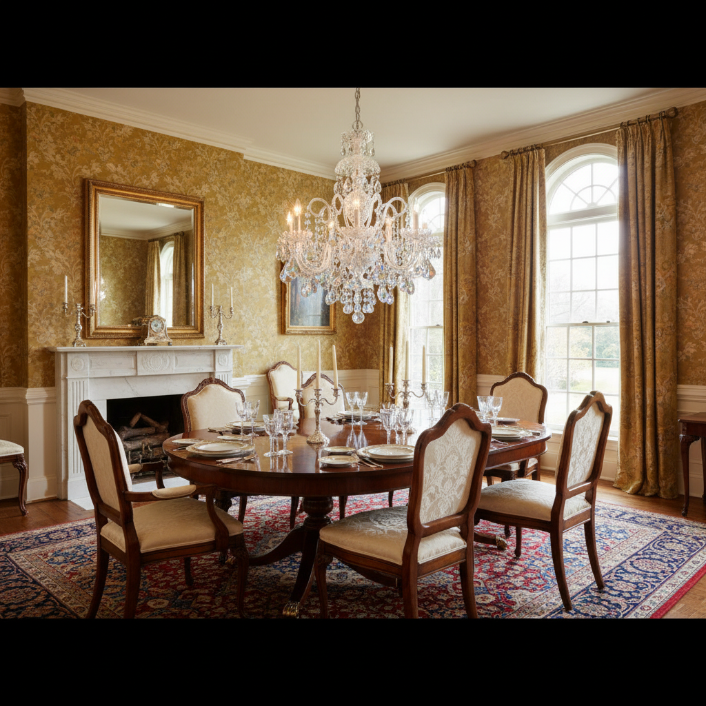 Luster Gaze Heritage Bloom 25" Chandelier - formal American dining room