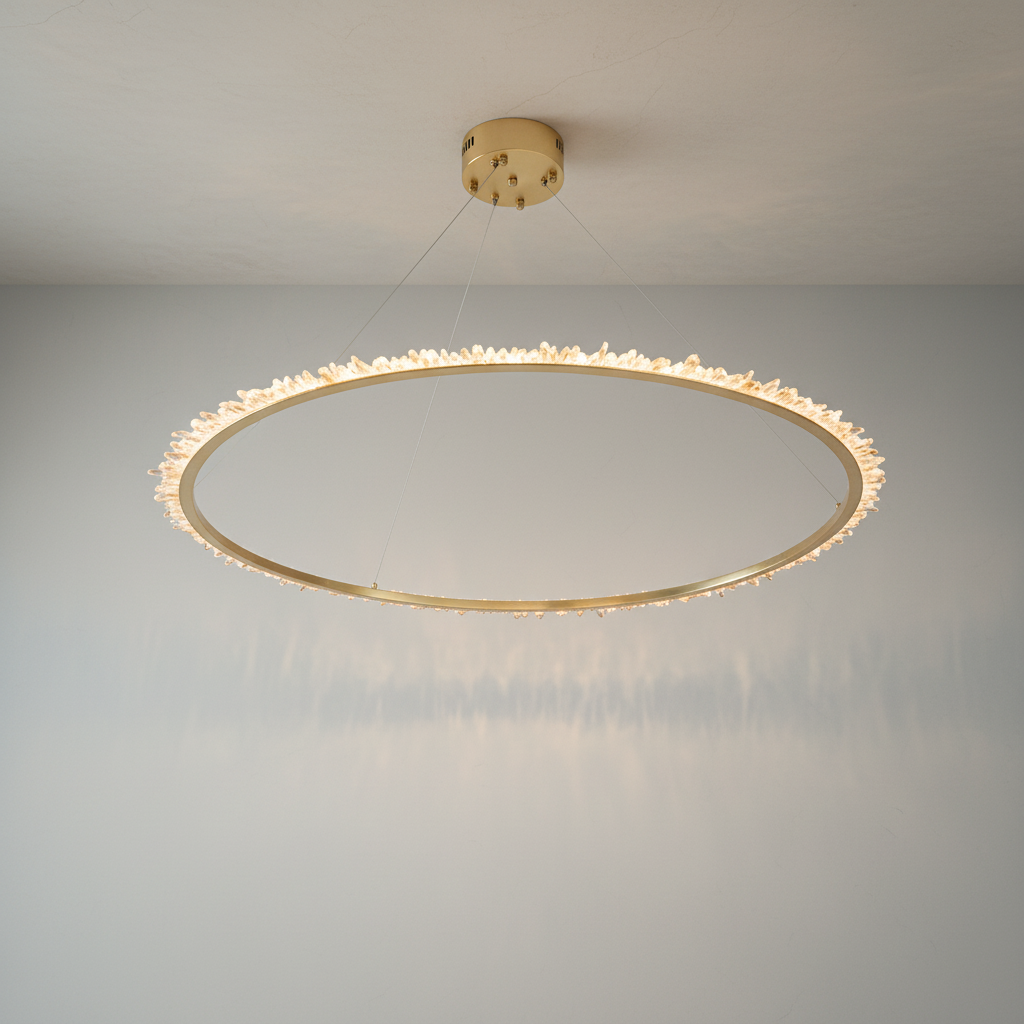 Luster Gaze Radiant Cascade Ring Chandelier - Background Shot
