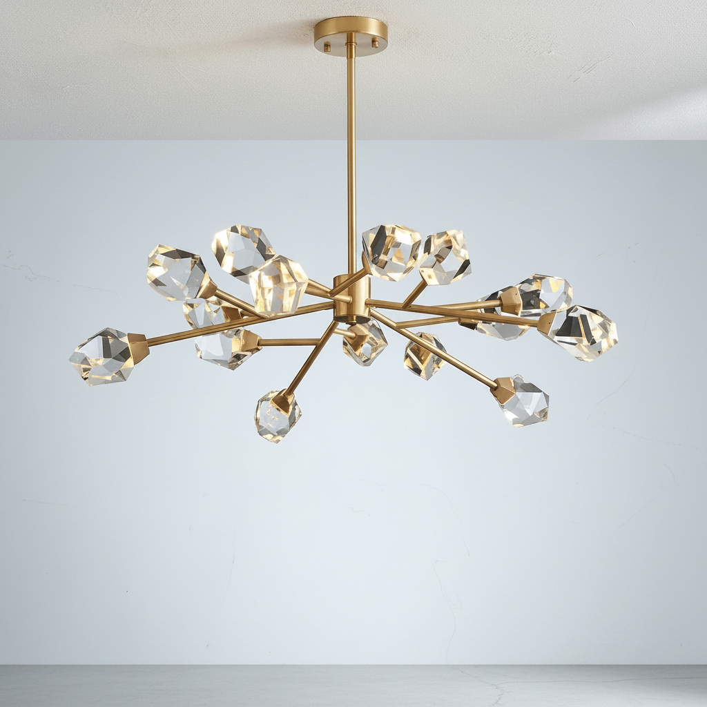 Luster Gaze Aura Grandeur 9-Light Crystal Chandelier - Background Shot
