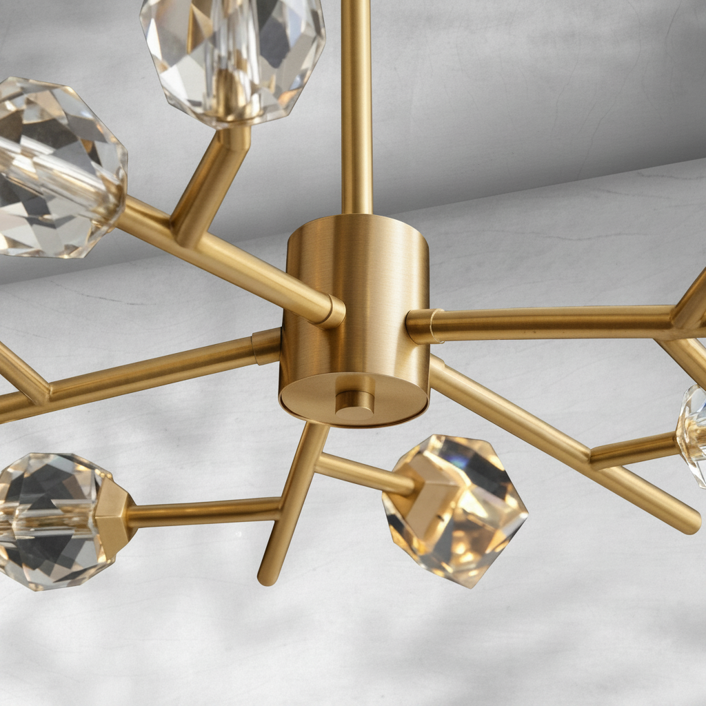 Luster Gaze Aura Grandeur 9-Light Crystal Chandelier - Background Shot