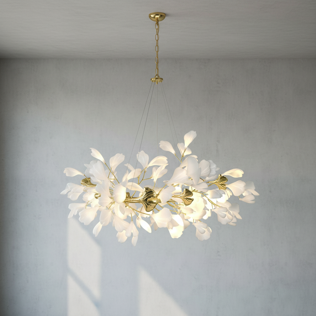 Luster Gaze Ginkgo Bloom Linear Chandelier - Background Shot