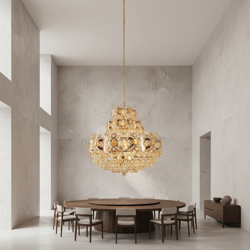 Luster Gaze Regal Radiance Empire Grand Chandelier - Background Shot