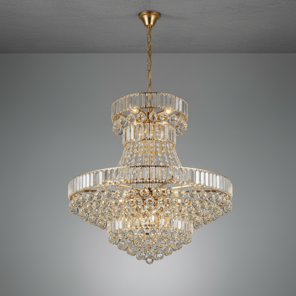 Luster Gaze Regal Radiance Empire Grand Chandelier - Background Shot
