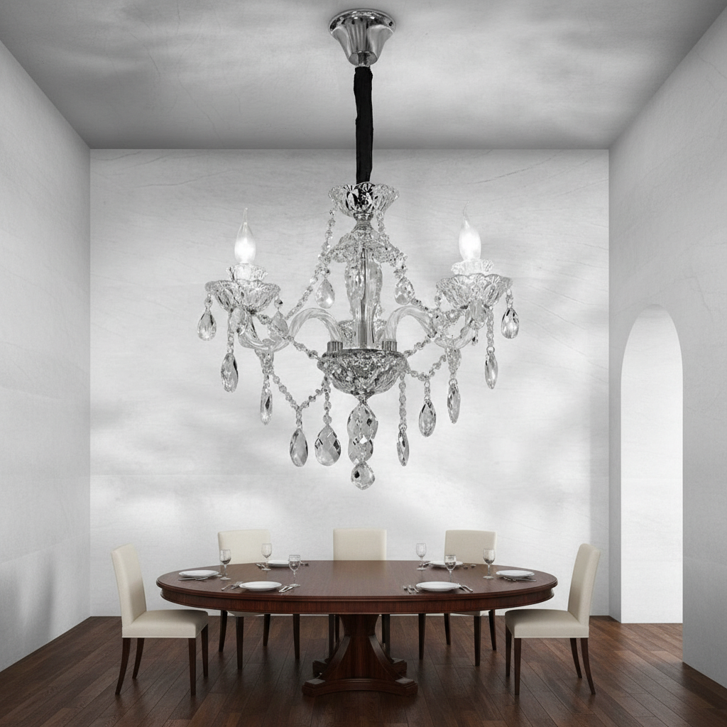 Luster Gaze Opulent Radiance Crystal Chandelier - Background Shot