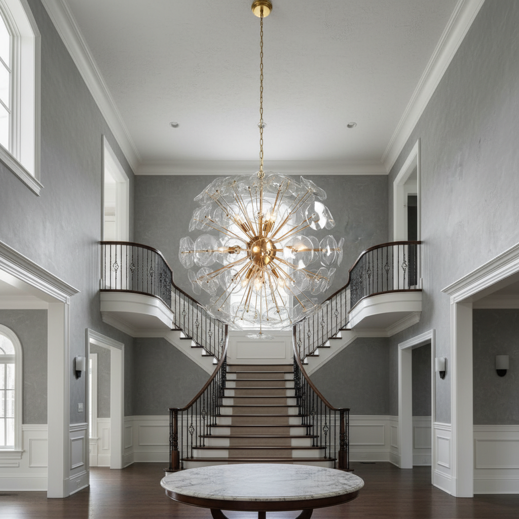 Luster Gaze Bloom Radiance Round Chandelier - Background Shot