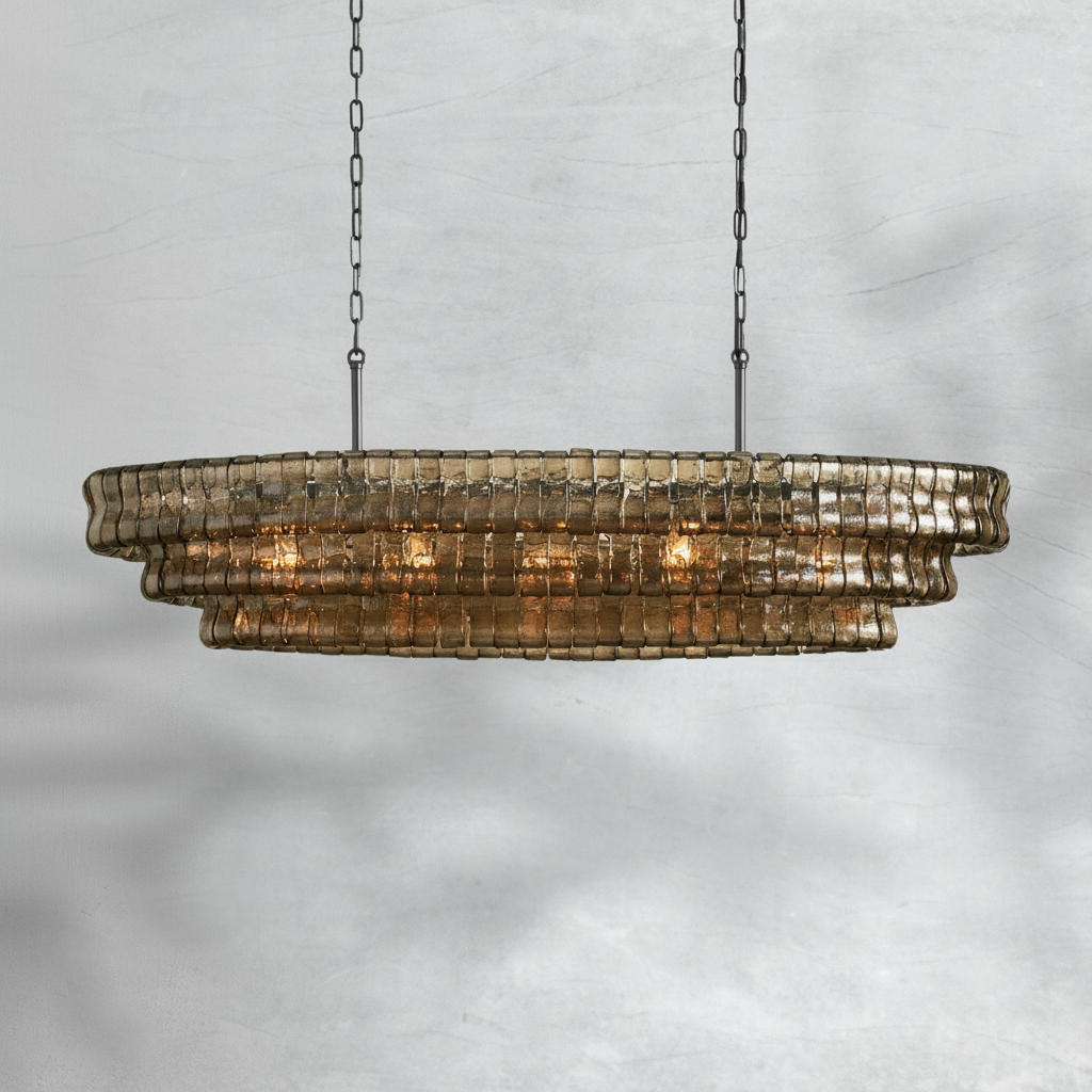 Luster Gaze Veridian Oval Grand Chandelier - Background Shot