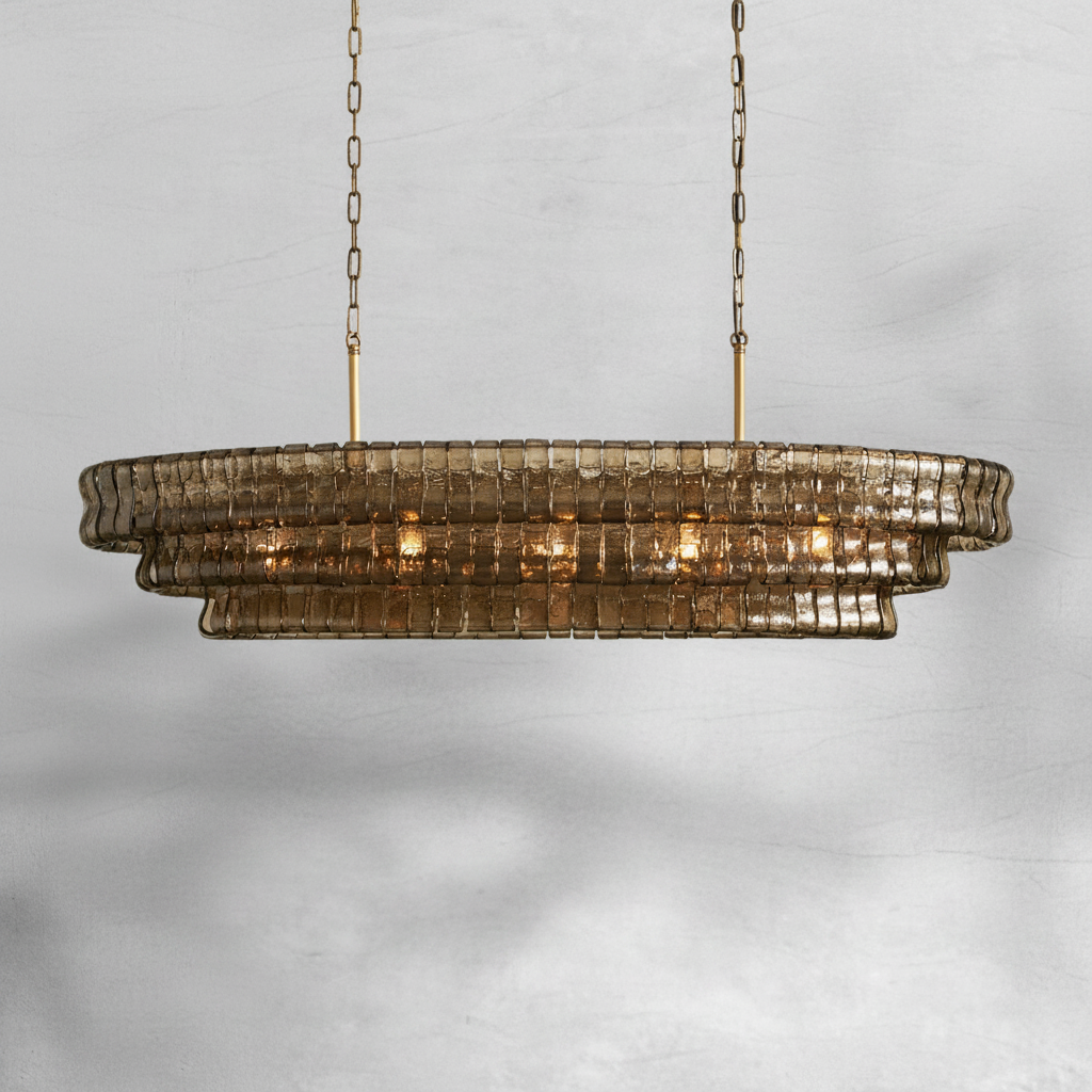 Luster Gaze Veridian Oval Grand Chandelier - Background Shot
