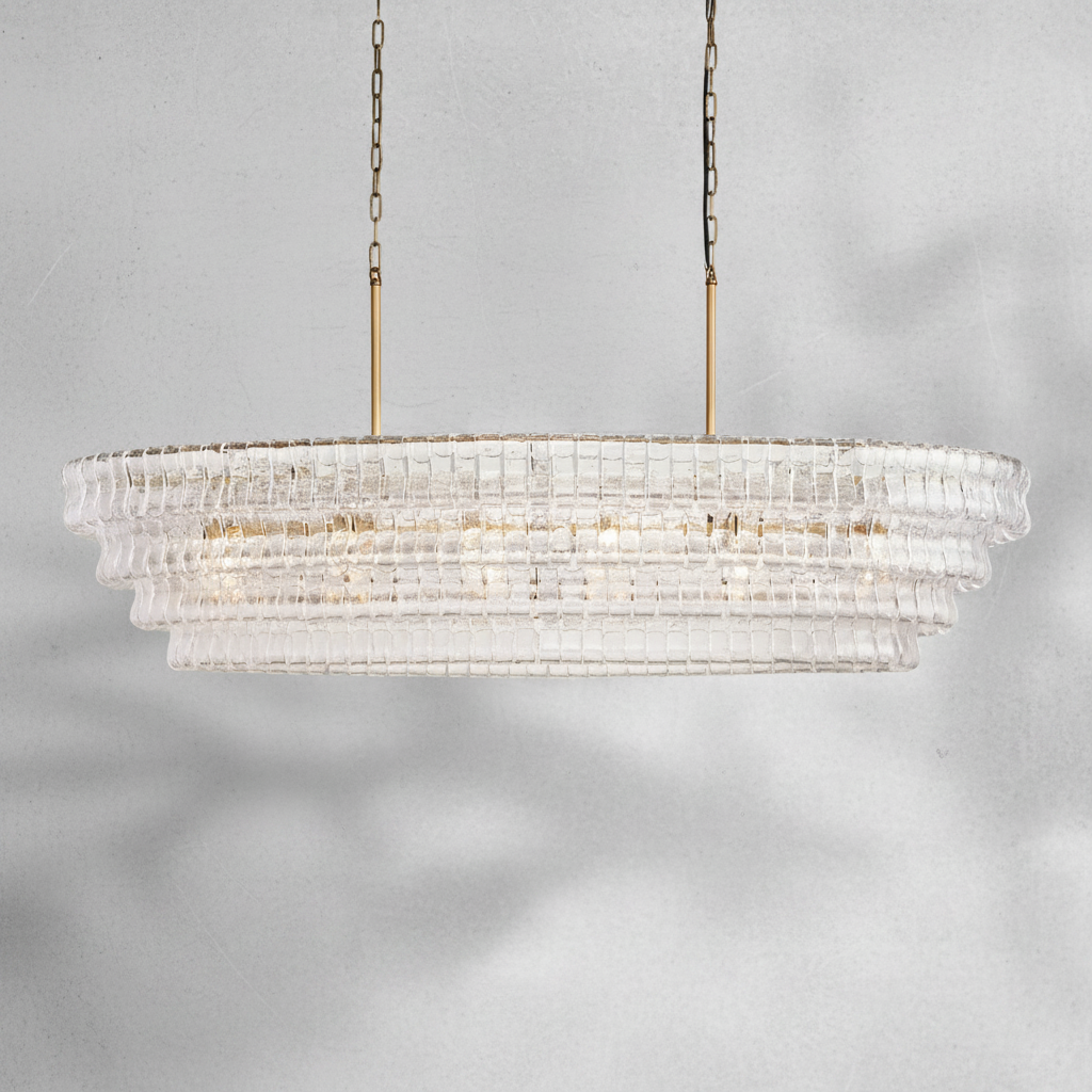 Luster Gaze Veridian Oval Grand Chandelier - Background Shot
