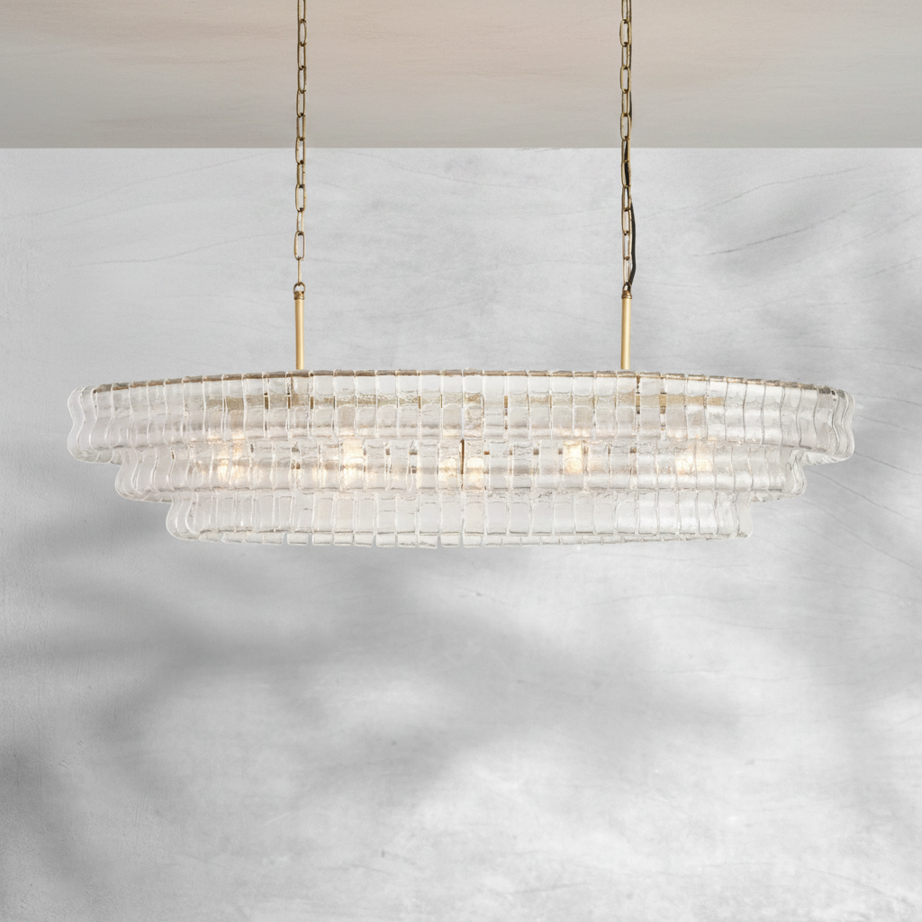 Luster Gaze Veridian Oval Grand Chandelier - Background Shot