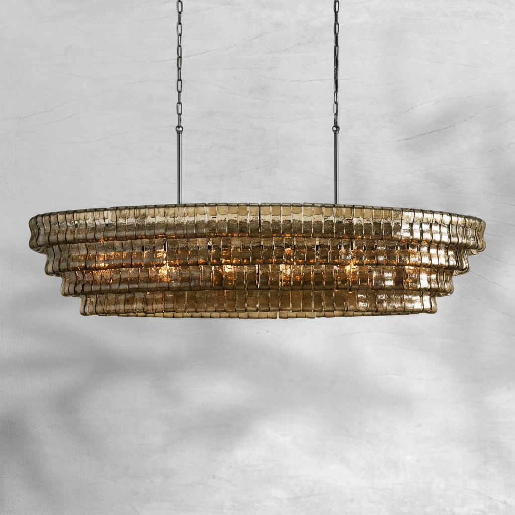 Luster Gaze Veridian Oval Grand Chandelier - Background Shot