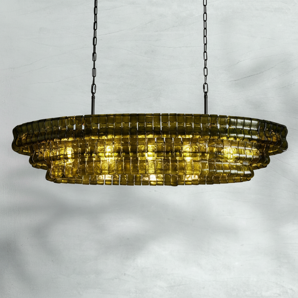 Luster Gaze Veridian Oval Grand Chandelier - Background Shot
