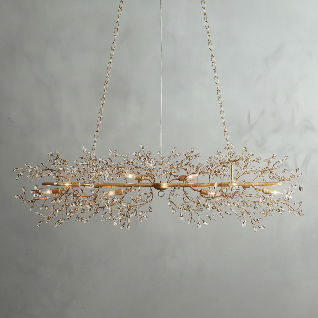 Luster Gaze Veridian Bloom Linear Chandelier - Background Shot