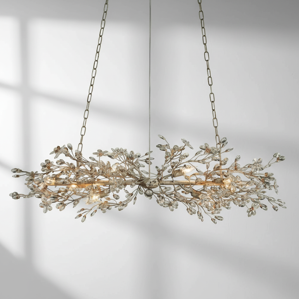 Luster Gaze Veridian Bloom Linear Chandelier - Background Shot