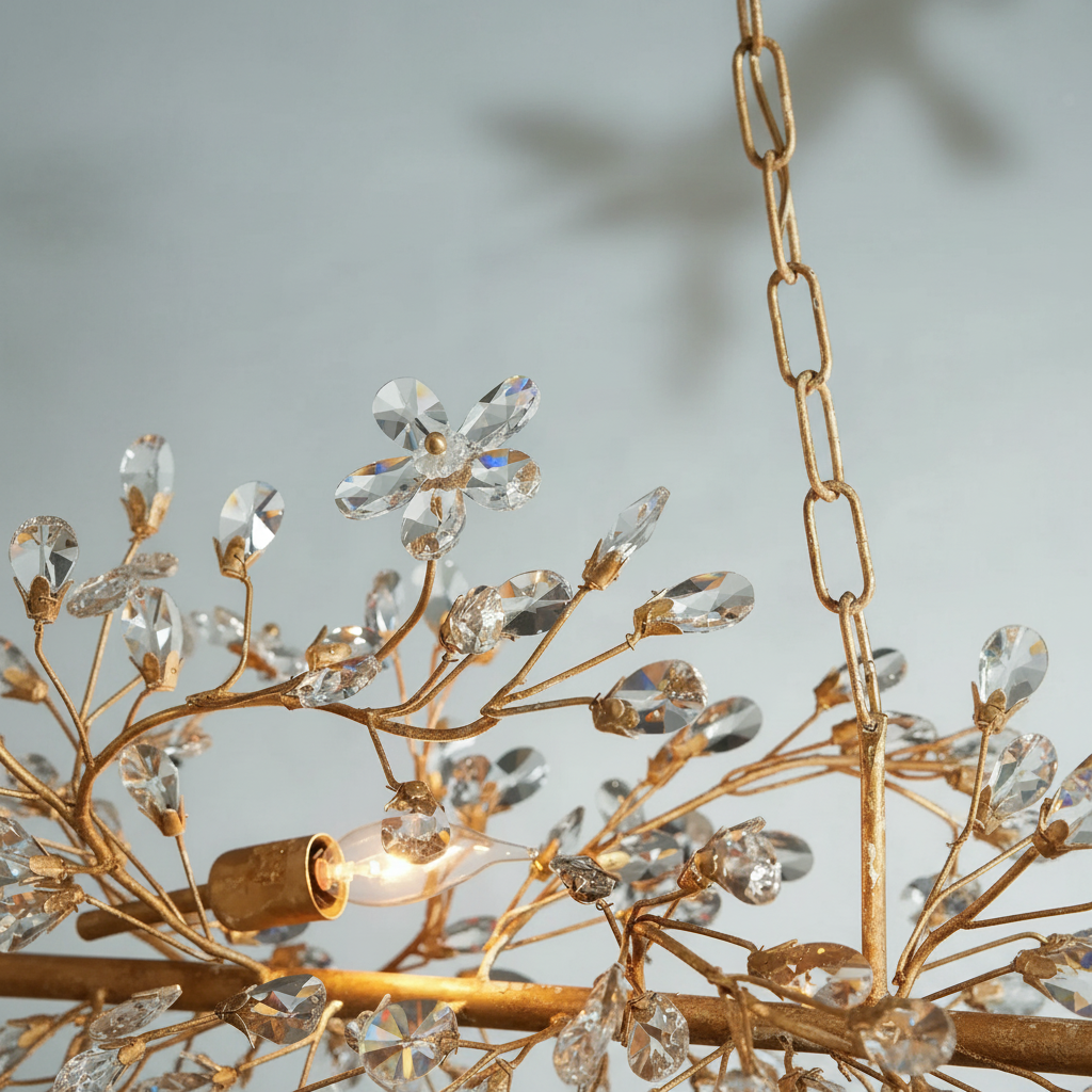 Luster Gaze Veridian Bloom Linear Chandelier - Background Shot