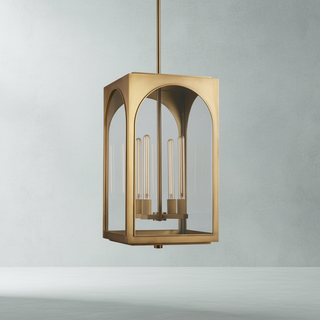 Luster Gaze Veridian Archway Outdoor Pendant - Background Shot