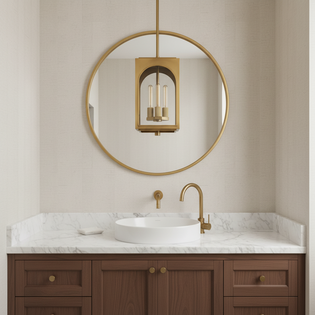 Luster Gaze Palladian Outdoor Pendant - elegant American powder room