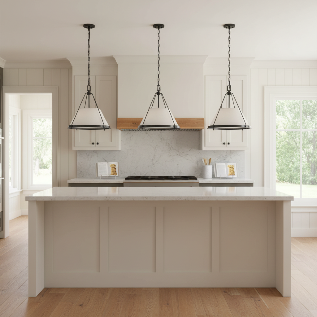 Luster Gaze Artisan Brass & Linen Pendant - Background Shot