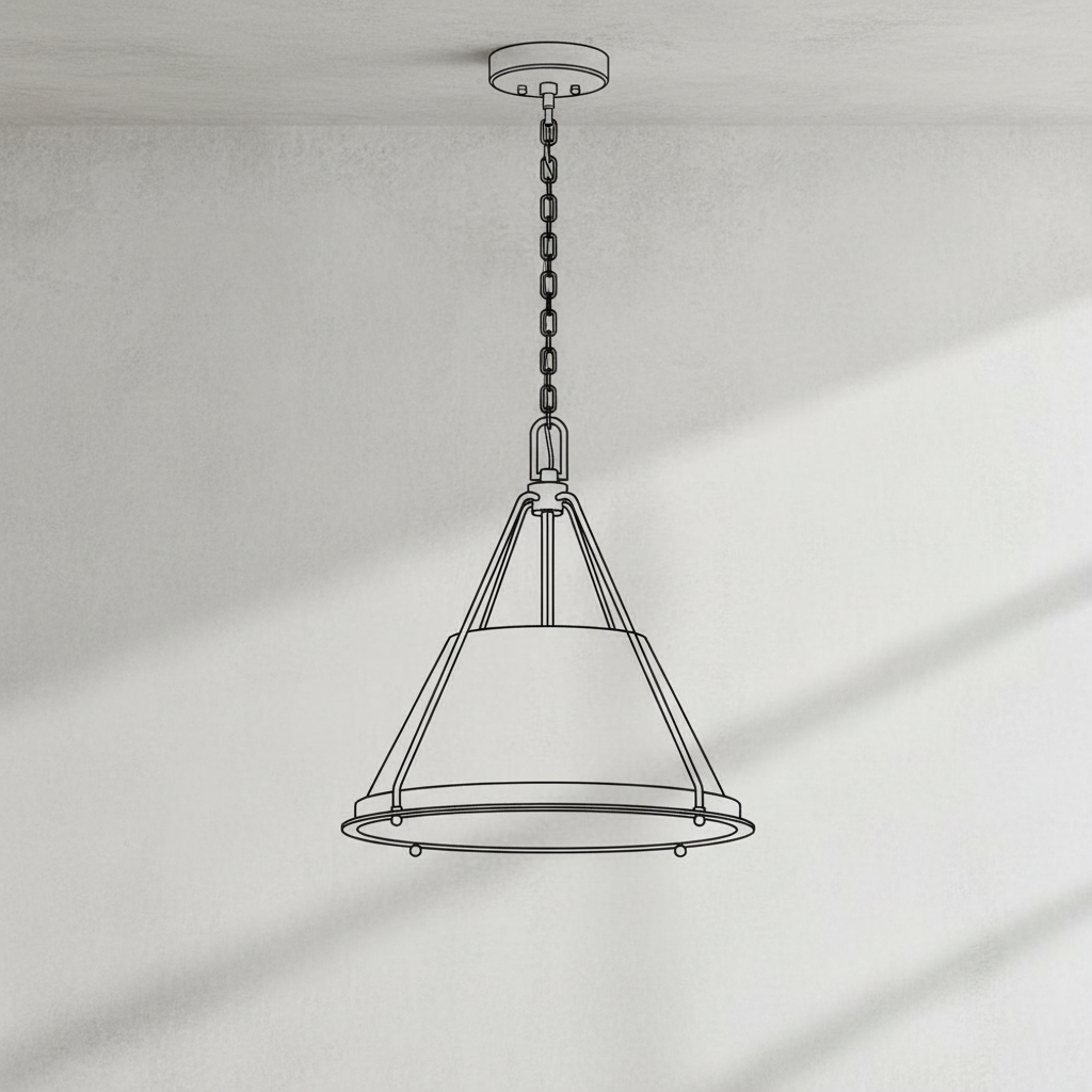 Luster Gaze Artisan Brass & Linen Pendant - Background Shot